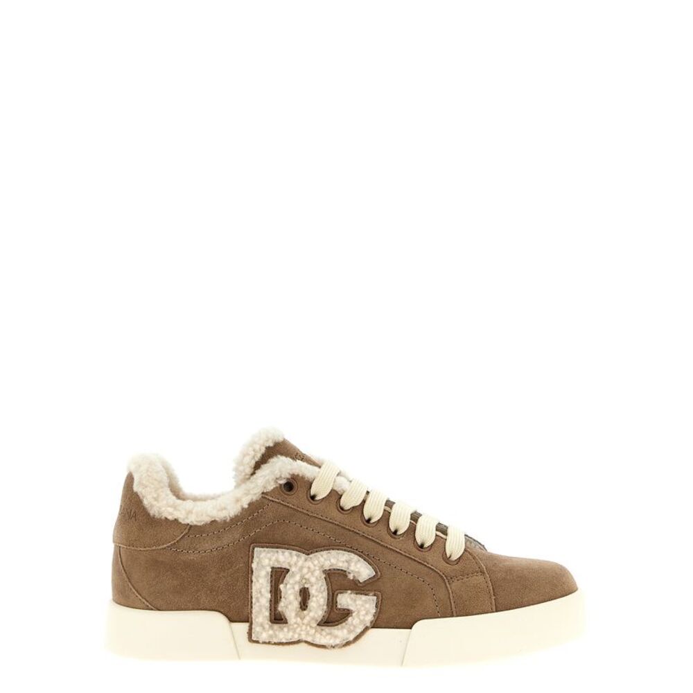 Dolce & Gabbana Brown Lambskin Women's Sneakers
